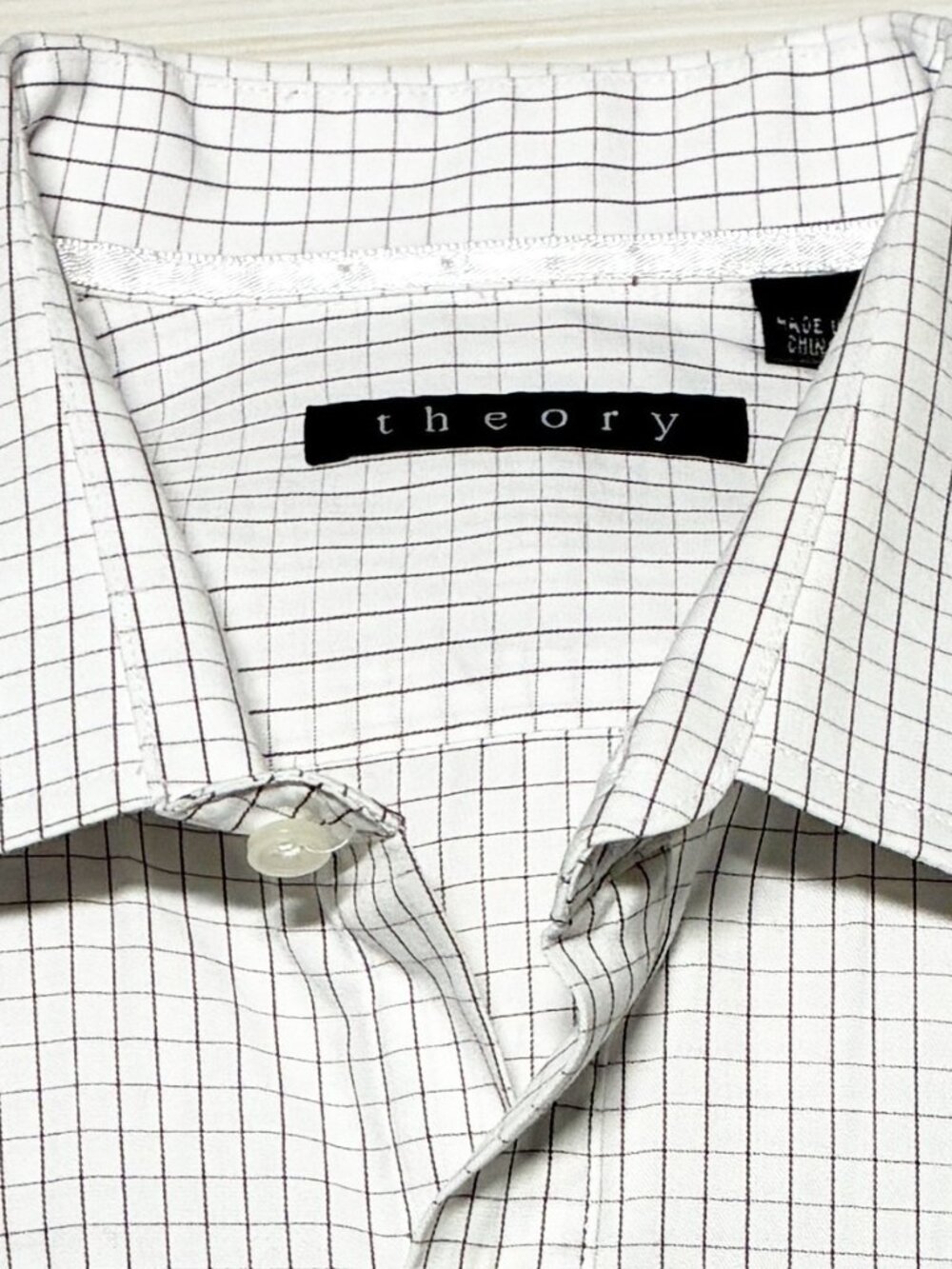 Theory "Marco S" Fdiney Men's Dress Shirt Size 15.5 32/33 Medium Slim
